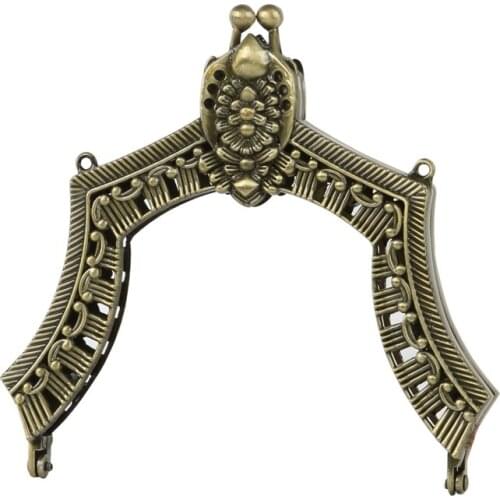 12cm Vintage Screw Metal Purse Frame Manual Diy Bag Parts And Accessories Handmade Bags Retro Lock Clasp Printing Hardware