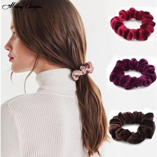 1 PCS Velvet Scrunchie Women Girls Elastic Hair Rubber Bands Gum Tie Hair Ring Rope Ponytail Holder Headwear Hair Accessories