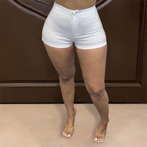 Women Sexy Skinny High Stretch Thin Shorts 2021 Female Summer Shorts Fashion Slim Fit Hip Short Jeans S-3XL Casual Bottoms Pop