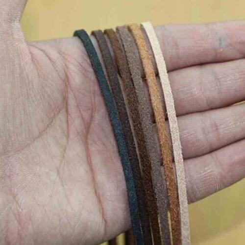 1 Meter Multi Colors 3MM Flat Soft Genuine Cow Leather Cord Rope Thread for DIY Choker Necklace Jewelry Making Finding Supplier
