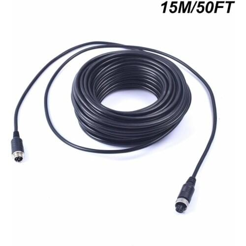 10M/15M Car 4-Pin Aviation Video Power Cable Extension Wire Cord For CCTV Surveillance DVR Truck Rearview Camera Weatherproof