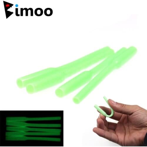 Bimoo 100pcs Glowing Line Aligner Sleeve Hook Rig Sleeves Protector Saltwater Fishing Shrink Tubes Terminal Tackle 8.5cm