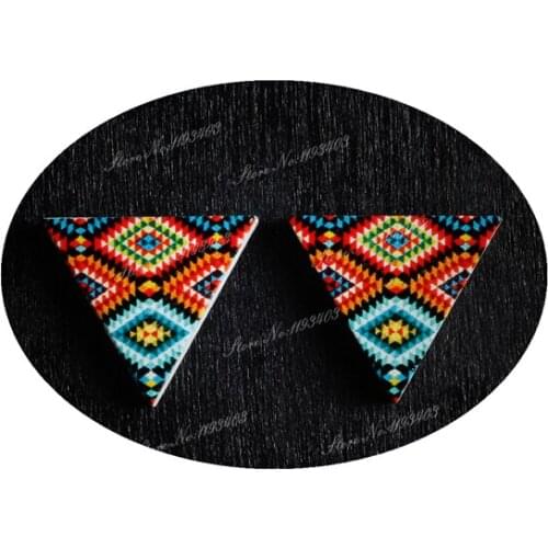 15 x 17mm Triangle Wood Laser Cut Cabochon beads to make DIY Rings, Earrings, Brooch, Necklace pendant