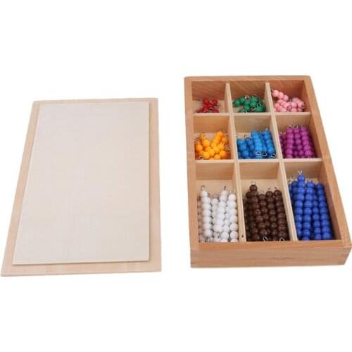 2021 New Montessori Materials Educational Wooden Colorful Checker Board Beads Math Toys