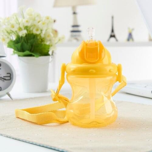 260ml Portable Kids Drinking Cup with Straw Sling Rope BPA Free PP Silicon Todder Child Drink Bottles Solid Feeding