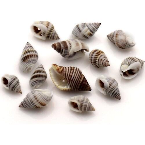 Pendants Natural Spiral Sea Shell Conch Loose Spacer Beads Jewelry Findings 10x6mm-18x9mm 50Pcs