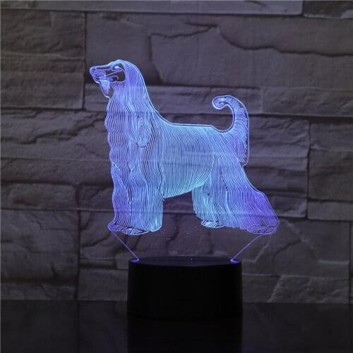 Afghan Hound Most Beautiful Dog 3D LED lamp 7 Colors USB Touch Night Lights Home Living Room Lighting Decor Kids Gift Drop Ship