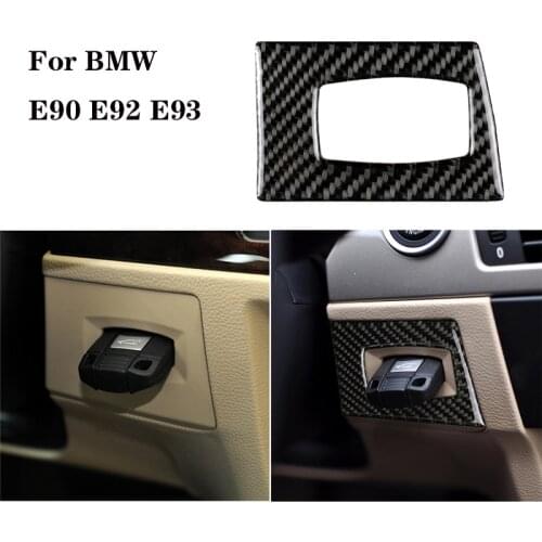 For BMW 3 Series E90 E92 E93 2005-2012 Accessories Carbon Fiber Sticker Interior Key Hole Protection Decorative Trim
