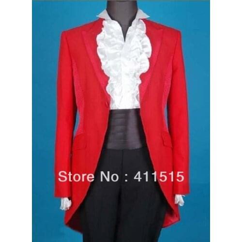 FREE shipping/Custom design Red Groom WEAR Tuxedos/Groomsmen Men Wedding Suit Best man Suit/custom DRESS/wedding tuxedo MAN VEST