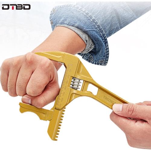 1 piece large opening movable plate steel aluminum alloy quick small short handle sanitary adjustable wrench 16-68mm