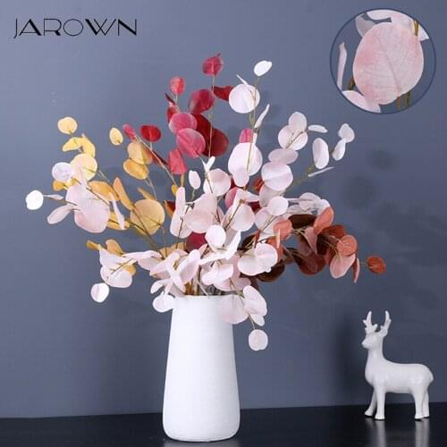 JAROWN Artificial Eucalyptus Leaf Apple Leaves Silk Wedding Money Leaf DIY Bouquet Accessories Home Flower Arrangement Decor