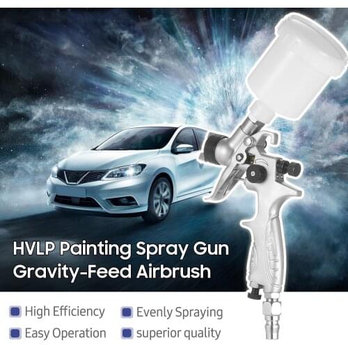 HVLP Spray Gun Gravity-Feed Airbrush Air Paint Sprayer with 1.0mm Nozzle for Car Furniture Spray Painted