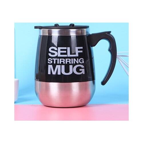 Creative Stainless Steel Magnetized Mixing Cup Office Multi-purpose Automatic Mixing Milk Coffee Cup Anti-scalding Cup with Lid