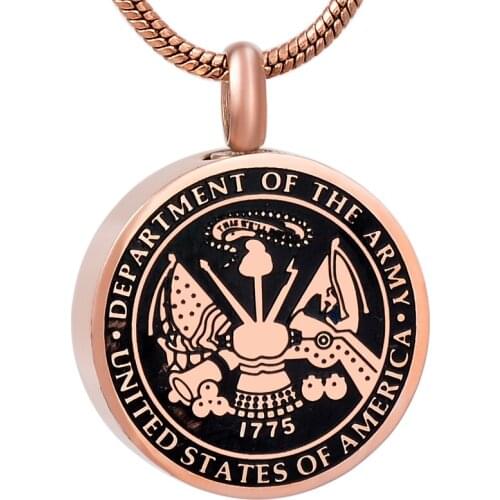 Round Keepsake Jewelry Necklace For Memory United States Marine Corps Pattern Cremation Necklace Memorial Urn Pendant Badges