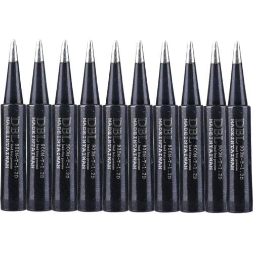 10pcs/lot 900M-T-1.2D Metal Soldering Iron Tips Lead-free Welding Tip for 936 937 852D+ Soldering Station Rework Tool Set