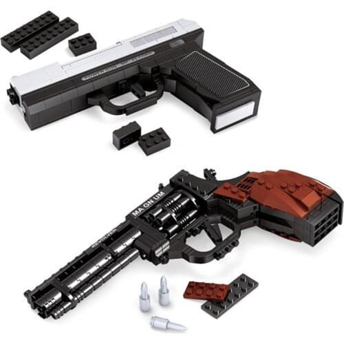 MP-45 Semiautomatic Pistol Arms Model 1:1 3D 268pcs Black Model Brick Gun Building Block Set Toy Compatible With gift