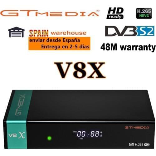 Newest GTMedia V8X 1080P Full HD DVB-S/S2/S2X Satellite Receiver Support CA PowerVu Bisskey H.265 Built-in Wifi V8 Nova Upgrade