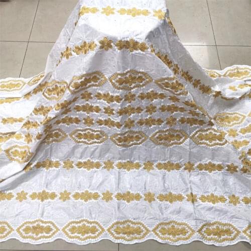 Bazin riche farbic 2020 new blue bazin border african fabric cotton with embroidery tulle lace 5+2yards