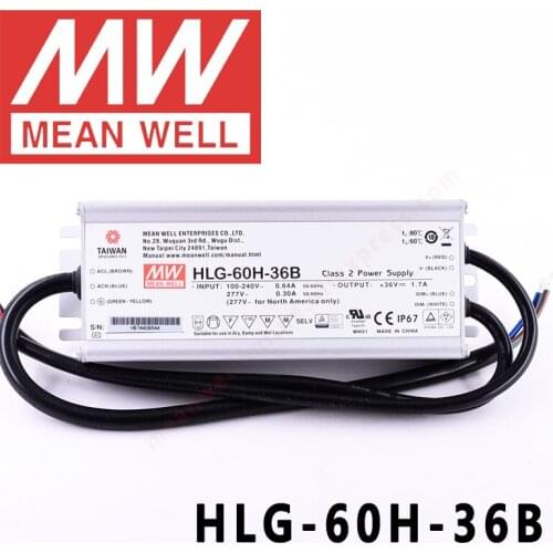 Original Mean Well HLG-60H-36B for Street/high-bay/greenhouse/parking meanwell 60W Constant Voltage Constant Current LED Driver