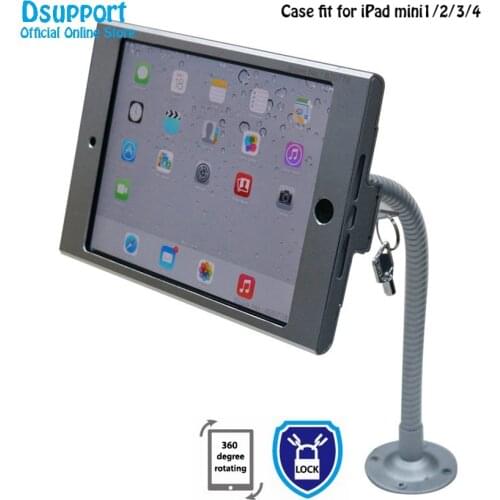 Fit for iPad mini 12345 New Tablet pc display flexible gooseneck wall mount holder stand security safe locked metal box arm