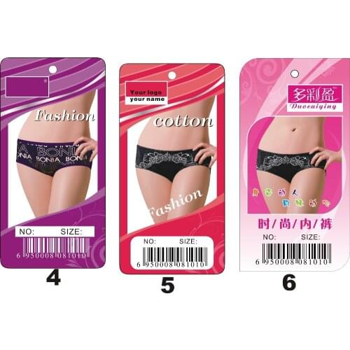 Custom tags ,print your logo on tags 300gsm Paper Wholesale 500PCS Underwear tags Womens clothing tags