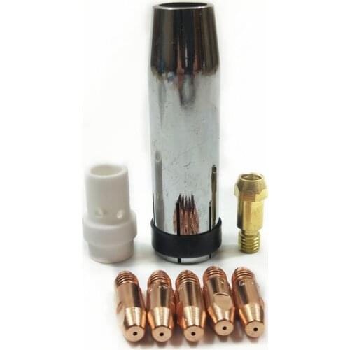 36KD Welding Torch Consumables 8pcs 0.8mm 1.0mm 1.2mm MIG Torch Gas Nozzle Tip Holder Gas Diffuser for MIG MAG Welding Machine