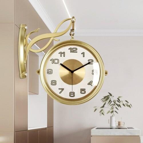 Creative Luxury Wall Clock European Simple Double Sided Nordic Classic Wall Clock Modern Design Reloj De Pared Home Decor DF50WC