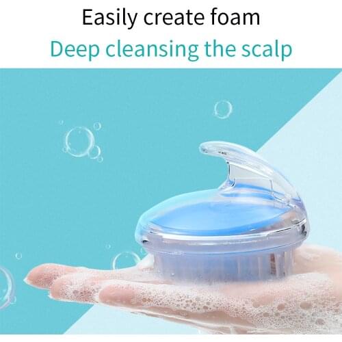 Hand-held shampoo brush cleaning head massage comb scalp massager hair washing comb silicone grabber shower quick foaming