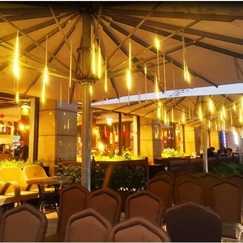 Solar Lamp Garden 144LED Outdoor Meteor Rain 8PCS Tubes String Lights Waterproof For Christmas Wedding Party Decoration Light