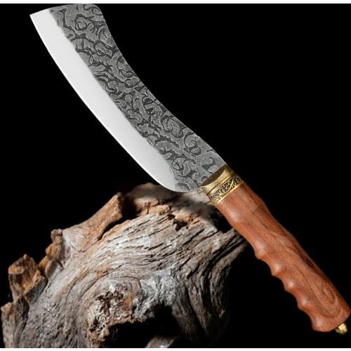 XYj Handmade Chopping Hatchet 9inch Forged Kitchen Knife Sharp 7cr17 Stainless Steel Cleaver Chopper Slicing Knives & Gift Box