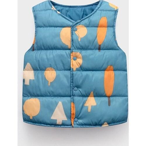 Childrens Down Cotton Vest Girls Coats Kids Baby Fashion Waistcoat Autumn Winter Boys Jackets Inner Clothes Cartoon Outerwear