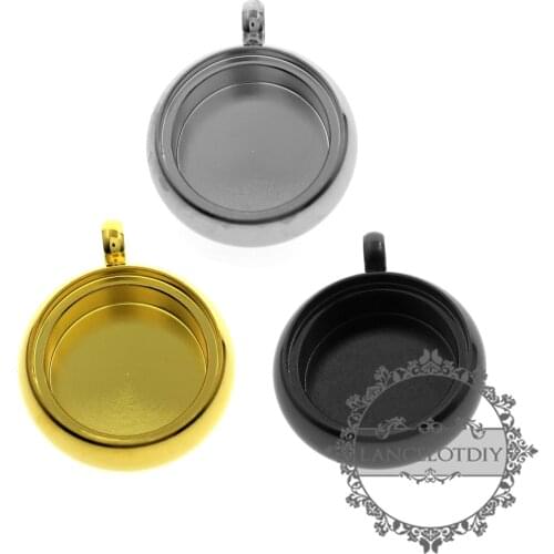 16mm round bezel 5mm depth gun black,gold,silver floating pendant charm supplies 1411199