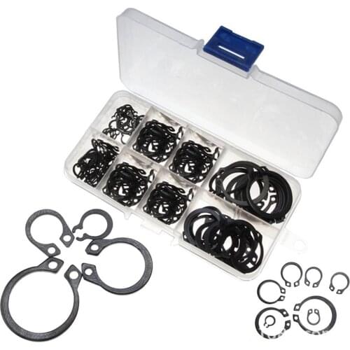 160Pcs 6mm-25mm Assorted C-Clip Snap Ring Circlip Retaining Ring Set with Case