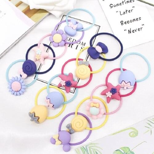 20pcs/lot High Quality Hairwear Cartoon Baby Girl Elastic Hair Band Hair Rope Kids Rubber Hair Bands Accessories Ponytail Holder