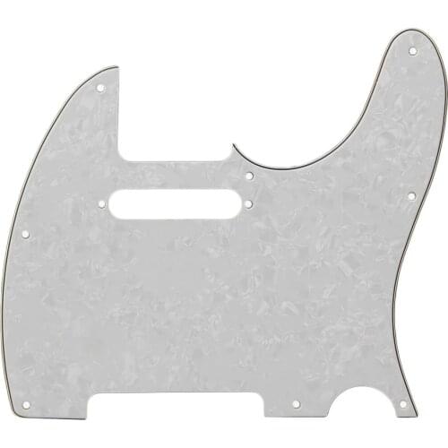 White PEARL Pearloid Guitar 3PLY Pickguard Plate