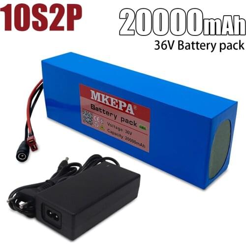 36V 20Ah 21700 Lithium Battery Pack 10S2P 20000mAh,500W High-Power,for Electric Bicycle+42V 2A Charger