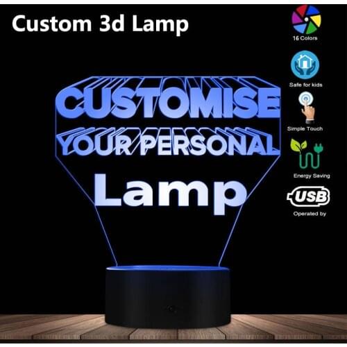 Customized 3D Night Light DIY Table Lamp For Wedding Christmas Gift Holiday Light Custom Text Photo