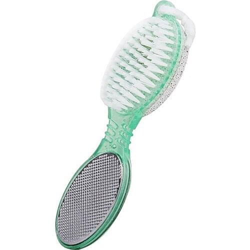 4 in 1 Multi-Purpose Brush / Pumice Stone / Metal File / Emeri File Pedicure Tools - Random Color