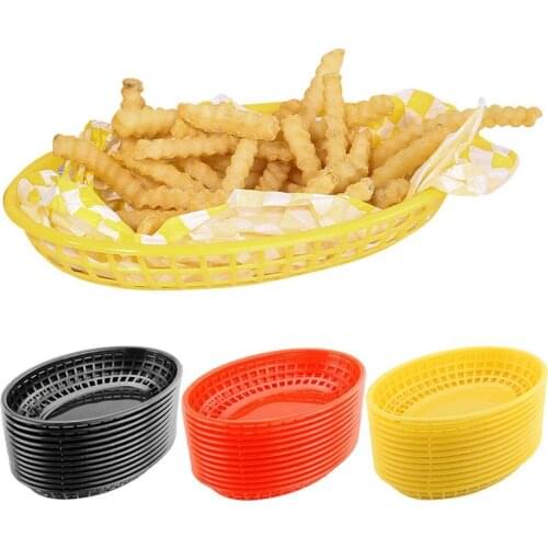 40% Hot Sales!!! 12Pcs Food Tray Drained Multifunctional Plastic Fruit Snacks Storage Basket for Living Room