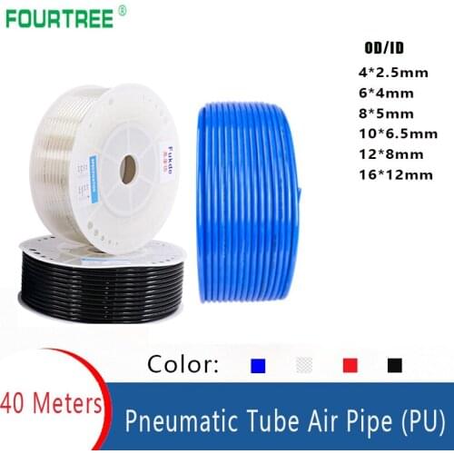 40 Meters PU High Pressure Pneumatic Component Pipe Air Compressor Hose OD 4/6/8/10/12/14/16mm ID2.5/4/5/6.5/8/10/12mm Tube