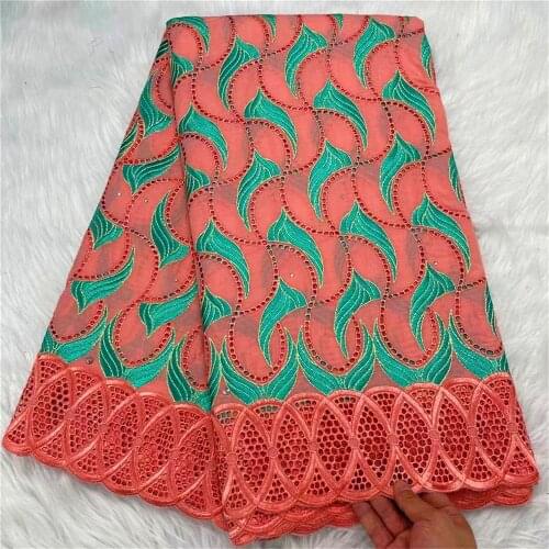 African 100% Cotton Lace Fabric 2021 High Quality Nigerian French Net Cotton Embroidery Lace Fabrics For Women Dress HLC314