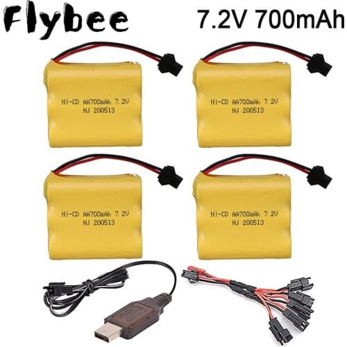 7.2v 700mAh Battery + Charger Set For Rc toy Car Tank Train Robot Boat Gun AA NiCD Battery 700mah 7.2v Rechargeable Battery Pack