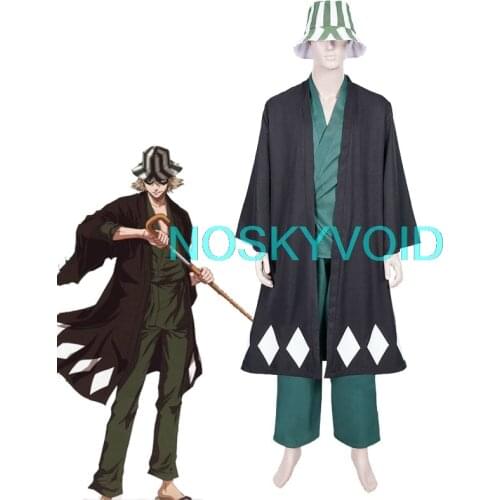 Anime Costume Bleach Urahara Kisuke Cosplay Mens Japanese Kimono Suits Comic Exhibition Halloween Carnival Costumes