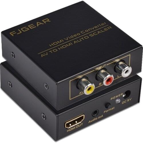 AV ZU HDMI Video Converter Adattatore RCA Mini Composite CVBS a HDMI Converter 720 p/1080p metal shell With Power FJ-AH1308