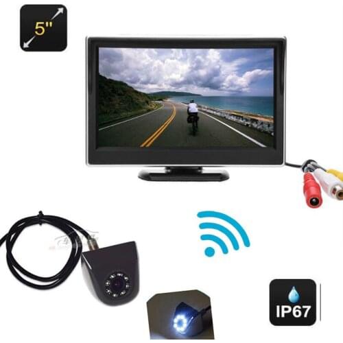 WIRELESS 2.4g 5" TFT LCD HD Screen 800 x 480 Car Mirror Monitor For CCD 8 LED Car Rear Reverse Rearview Backup Camera Parking