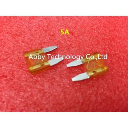 Free Shipping 100pcs/lot AMP Mini Car Fuse 5A 5 AMP 32V Mini Size Boat Truck Blade Fuse