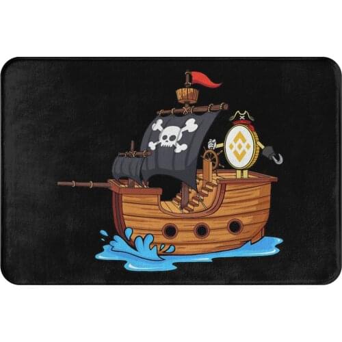 Binance Coin Crypto Miners Bedroom Mat BNB Pirate Ship Doormat Living Room Carpet Balcony Rug Home Decor