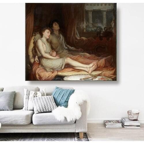 Citon William Waterhouse《Sleep and his Half-Brother Death》Canvas Oil Painting Artwork Poster Picture Wall Decor Home Decoration