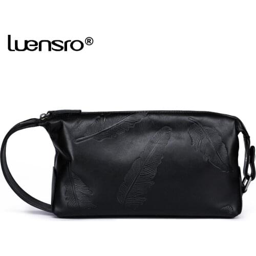 Genuine Leather Long Wallet Men Zipper Clutch Wallet Handy Coin Purse Moneybag Male Purse Soft Leather Men Organizer Wallet