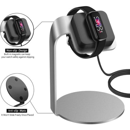 Aluminum Alloy USB Charging Dock Cradle Dock Holder for Fitbit Luxe Magnetic Charger Stand For Fitbit Luxe Smart Watch